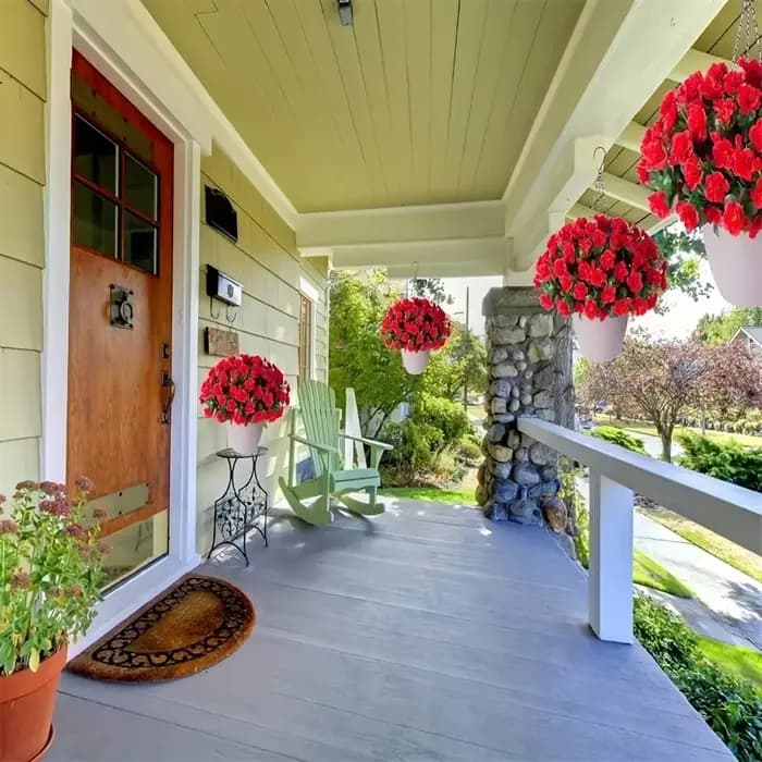 Azalea rouge artificielle d'automne en plein air, fleurs de haute qualité, buissons, décor résistant aux UV, fausses fleurs, décorations pour la maison, petites pour le jardin
