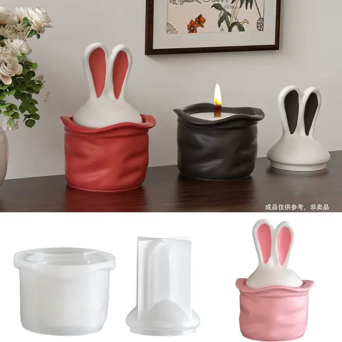 Pot de stockage de lapin à longues oreilles de pâques