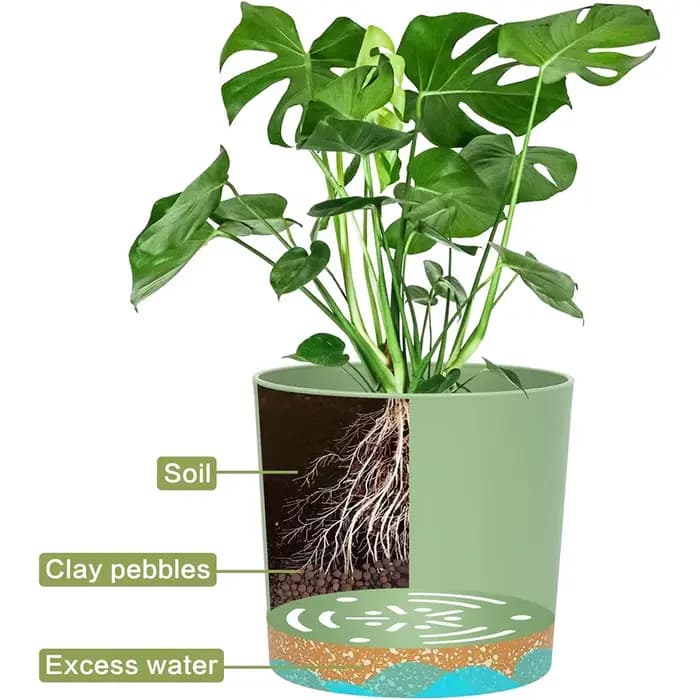 Pot de fleurs, lot de 2 jardinières pour plantes d'intérieur avec trous de drainage et soucoupe, pot