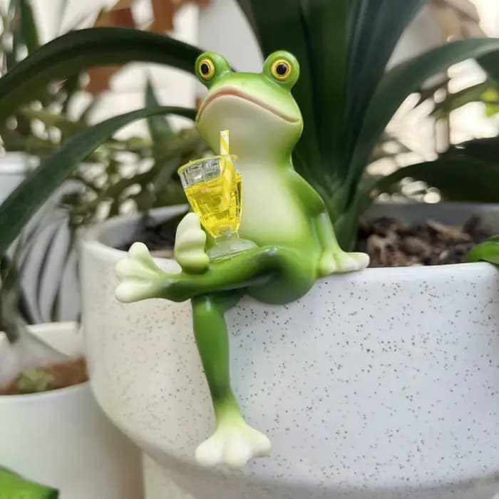 Nouveau pot de fleurs créatif et amusant en forme de grenouille