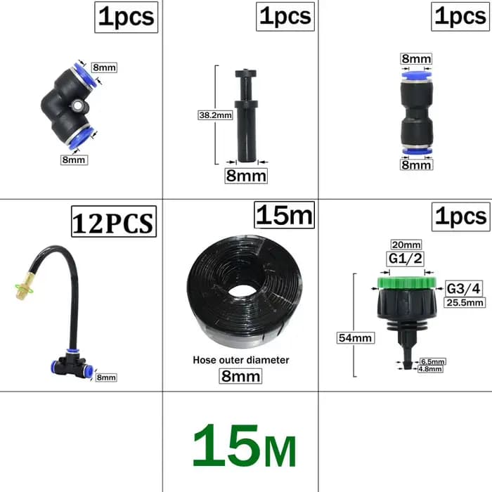 Kit de connecteur de buses d'atomiseur en laiton pour serre, système de refroidissement par brumisat
