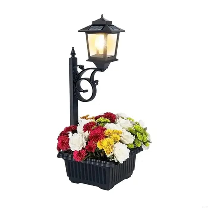 Pot fleur extérieur lampe lampadaire autoportant étanche