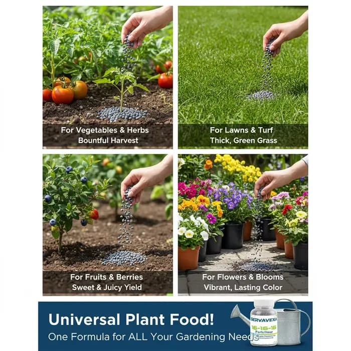 Engrais NPK SERVAVEXA tout usage 15-15-15 - Alimentation végétale granulaire complète et équilibrée pour les légumes