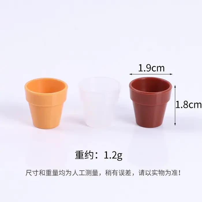 Lot de 5 mini pots en terre cuite pour maison de poupée