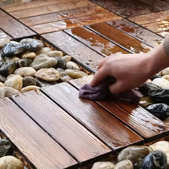 Planches en bois pour balcon et cour, plancher en bois massif satisfait pour jardin, plast en bois a