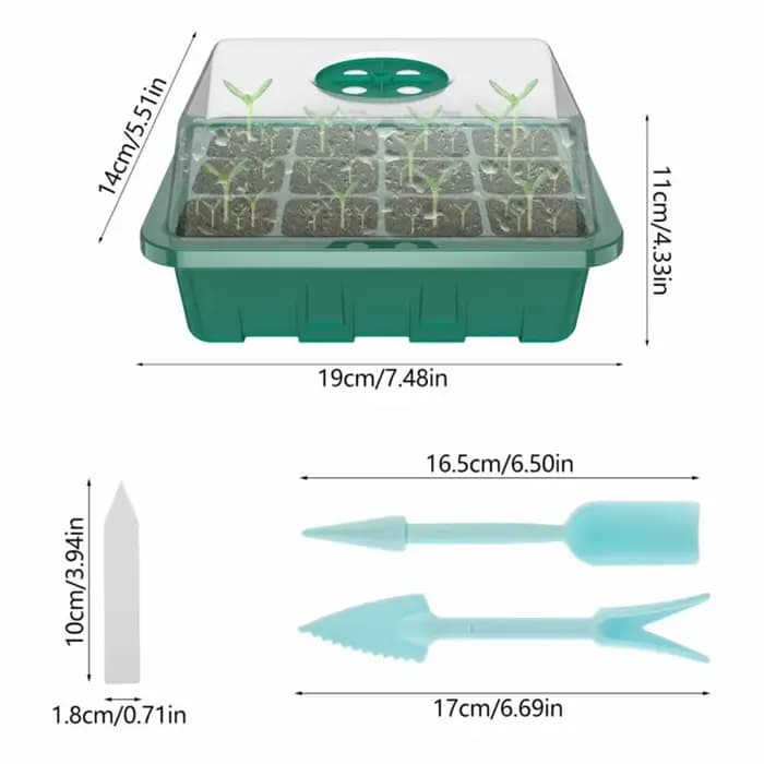Mini serre intérieure à 12 compartiments, 4 pièces, serre de Propagation, boîte de pépinière avec év