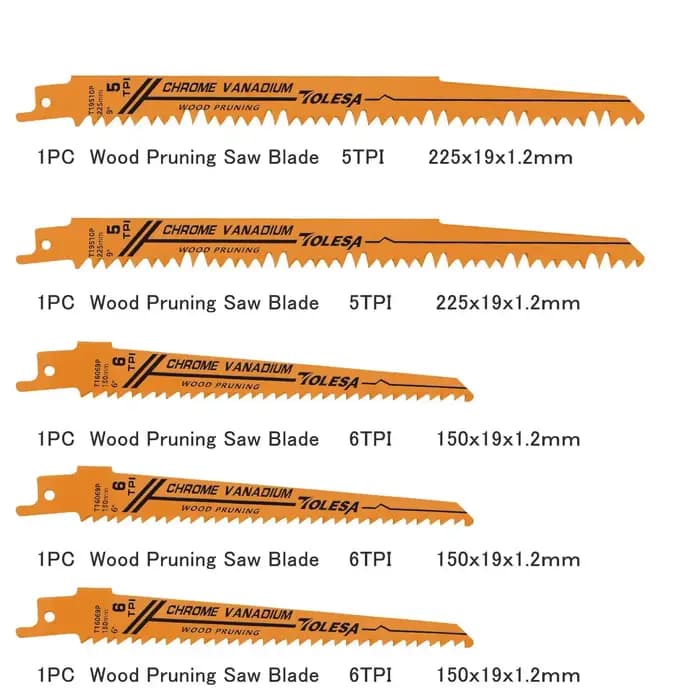 TOLESA 10 pièces lames de scie bi-métal alternatives pour l'élagage du bois PVC coupe métal lourd co