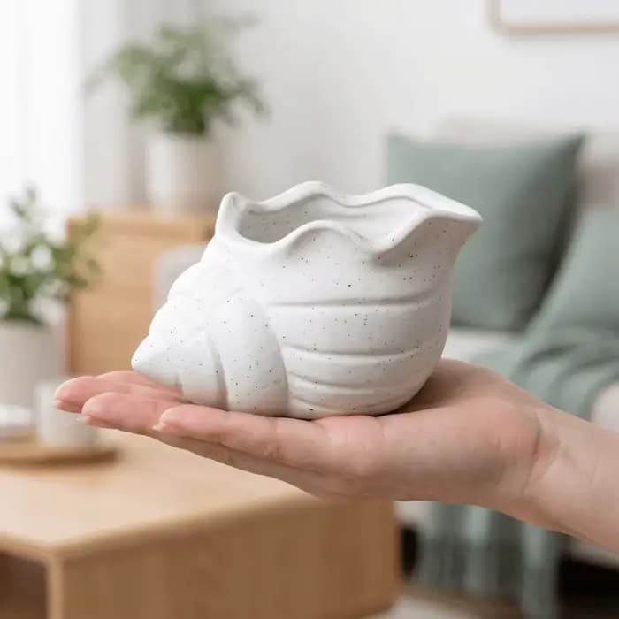 Pot de fleurs en forme de coquillage imprimé en 3D