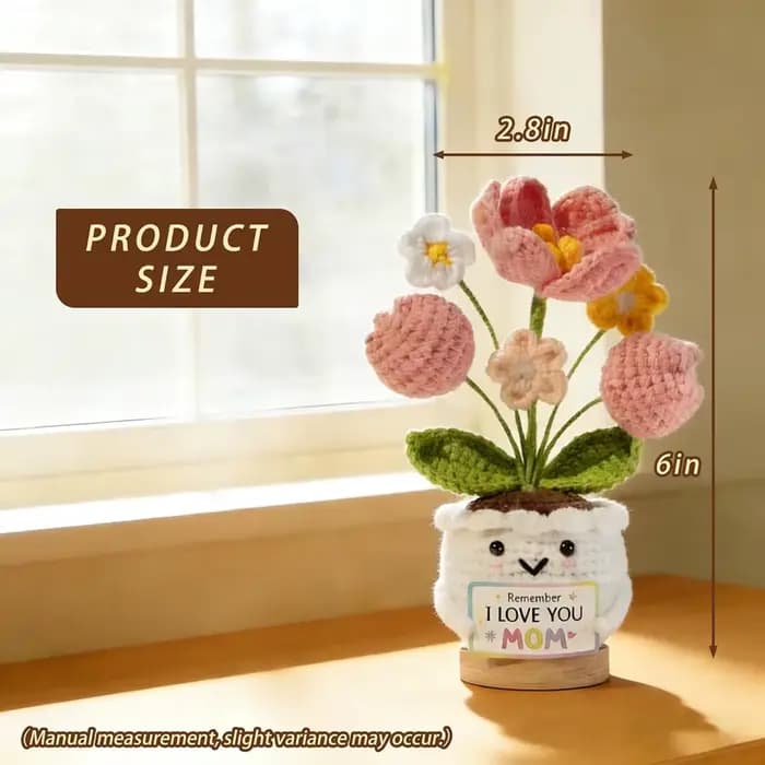 1 pièce, plante en pot au crochet faite à la main