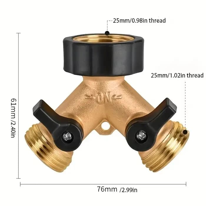 1 ensemble de distributeurs de tuyau d'arrosage en laiton robuste à double tête, adaptateur de robin