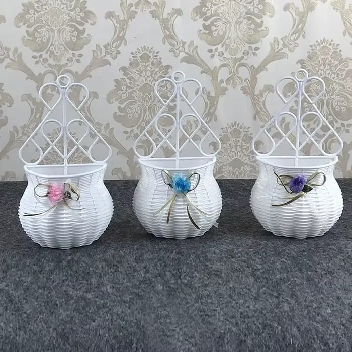 Vase en rotin Élfait à la main pour la décoration intérieure, panier de fleurs, fête de jardin, mur