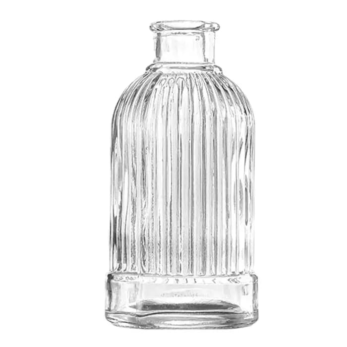 Vase en verre transparent vintage français ornemental à large ouverture pour pot de fleurs de table