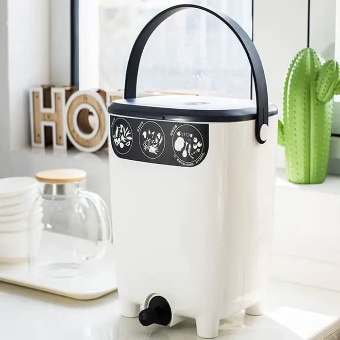 Bac de Compostage pour Collecte de Cuir oral elu à Feuilles Caduques, Boîte de Fermentation des Déchets de Cuisine Biologique, 10L Comp2018, E27