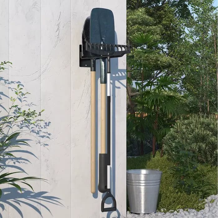 Porte-outils mural, support de rangement robuste pour ranger les outils de jardinage