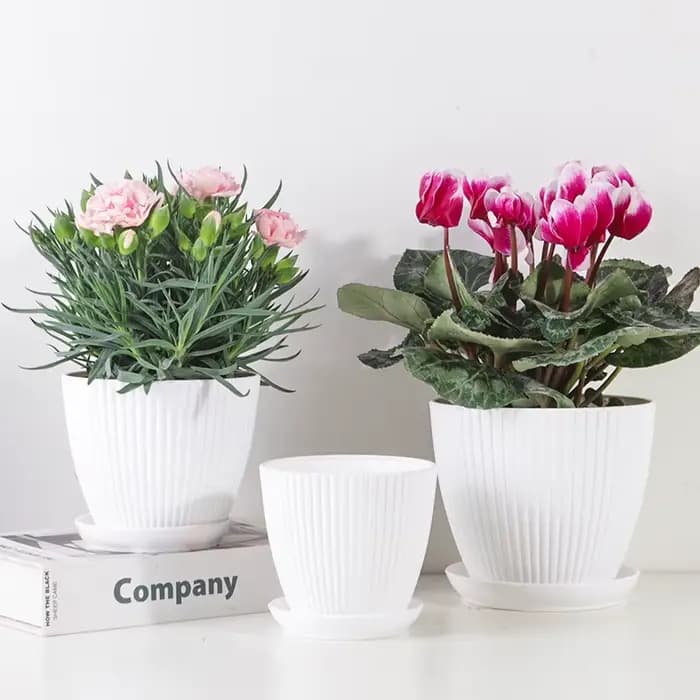 Pot de fleur rond jardinières succulentes Pot de plante avec plateau bureau balcon maison jardin décoration extérieur en Pot 5 tailles