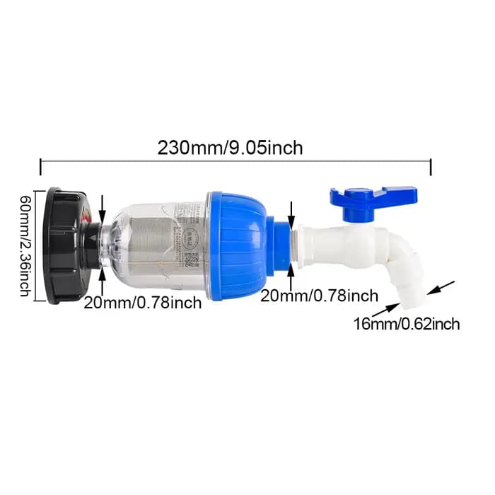Filtre d'arrosage de 1/2 pouces pour adaptateur de robinet de réservoir IBC S60 tonnes Joint de baril pompe d'irrigation
