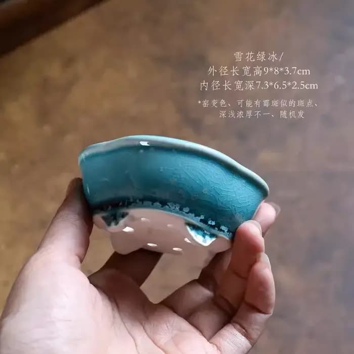 Pot à bonsaï en forme de bégonia vitrée en porcelaine