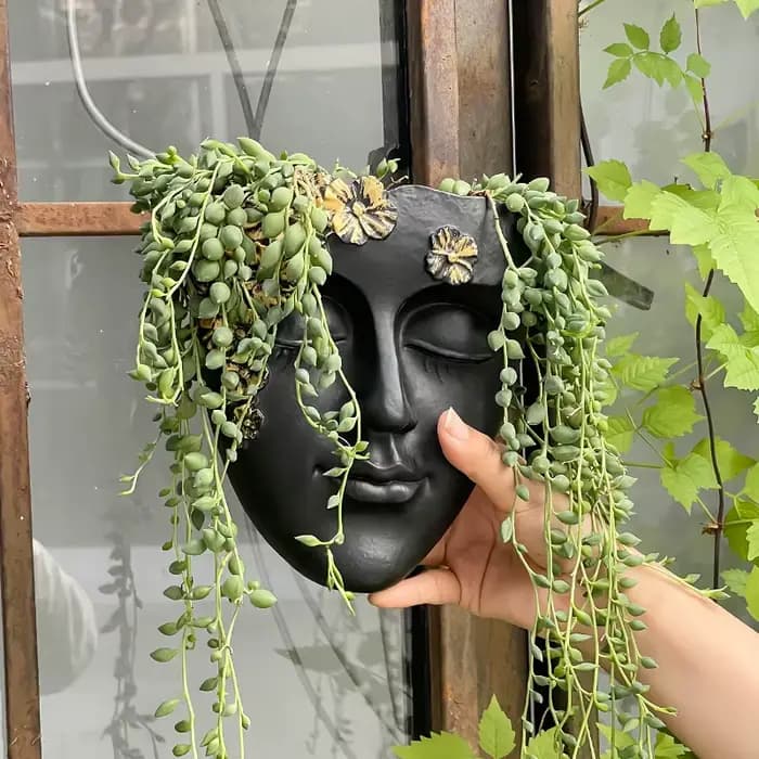 Pot de fleurs mural créatif en forme de visage, décoration murale artistique, idéal pour l'agencemen