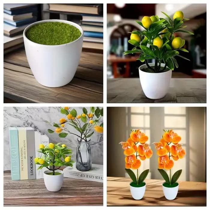 Pot de fleur de plantes artificielles en plastique