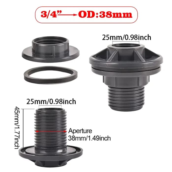 Kit de robinets de baril de pluie en PVC de 1/2 3/4 pouces, pour barils de pluie, aquariums, réservo