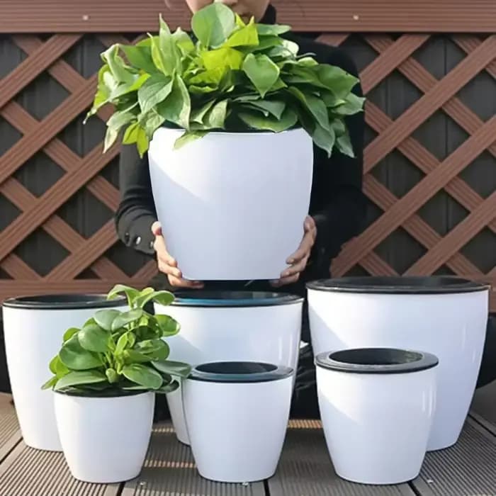 Pot de fleur paresseux à absorption d'eau automatique