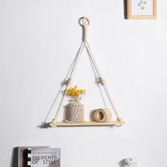 Étagères suspendues pour salle murale, décoration de maison, étagère en macramé, étagère flottante s