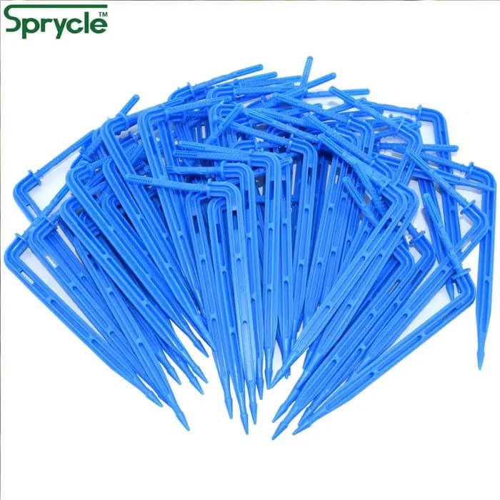 SPRYCLE 50X flèche courbée goutteur Micro Kit d'irrigation goutte à goutte émetteurs 3/5mm tuyau jar