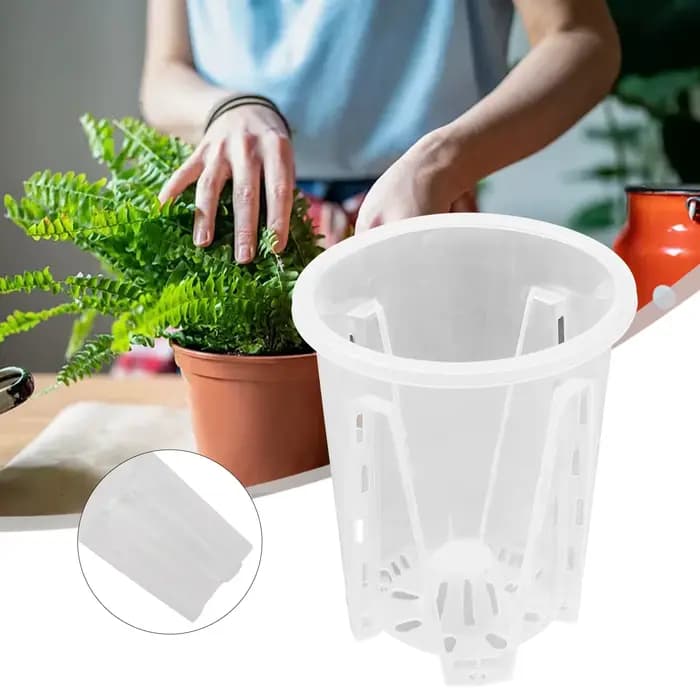Pots d'orchidées en plastique Transparent, contrôle des racines, avec trous, Pot de fleur Transparen