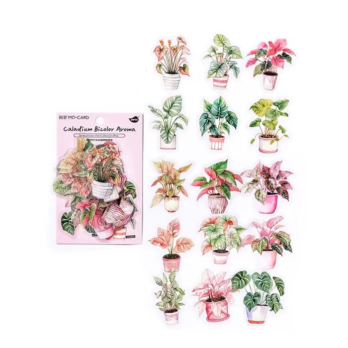 30 pièces/paquet plante d'empotage esthétique autocollants pour animaux de compagnie bricolage Scrap