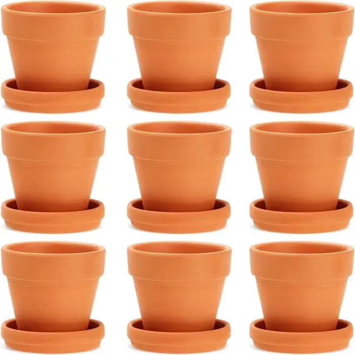 Paquet de 9 petits Pots en terre cuite de 3 pouces avec soucoupes pour plantes succulentes