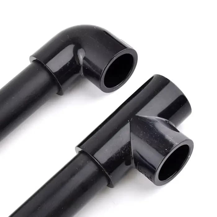 Connecteur de tuyau en PVC noir, coude droit, Joints en T, raccords de Tube de Drainage d'aquarium,