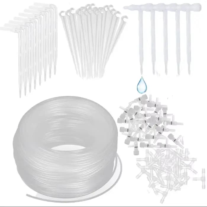 Kit d'irrigation par Micro goutte-à-goutte Transparent, 1/4 pouces, régulateur de flèche courbé, con