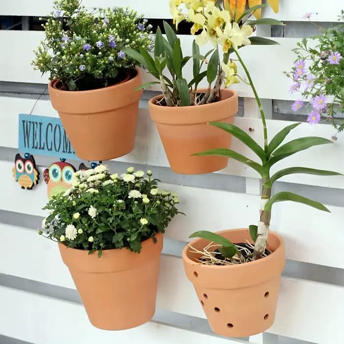 Crochets et supports de suspension pour plantes d'extérieur, adaptés aux designs de pots de fleurs d