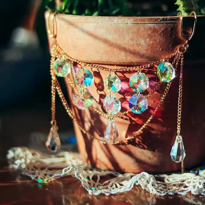1 pièce Décoration de jardin et de pelouse Attrape-soleil Boule de cristal pour pots de fleurs