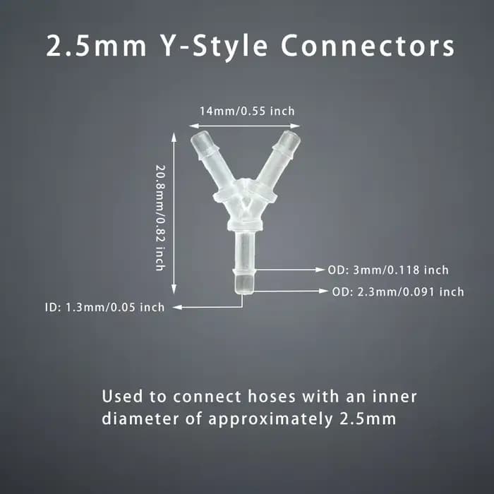 Connecteur en T pour tuyau, raccord en forme de Y, séparateur de débit d'air et d'eau, Joint de tube