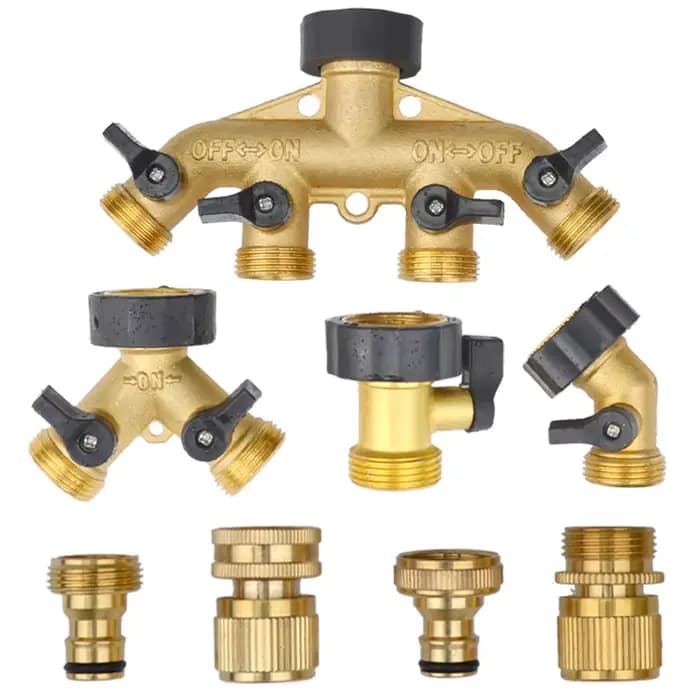 Adaptateur de robinet de connecteur de tuyau d'arrosage en laiton rapDuty, séparateur de tuyau, sépa