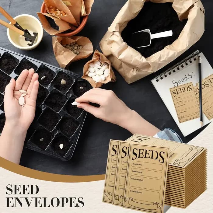 1 ensemble de carnets de rangement pour graines de jardin
