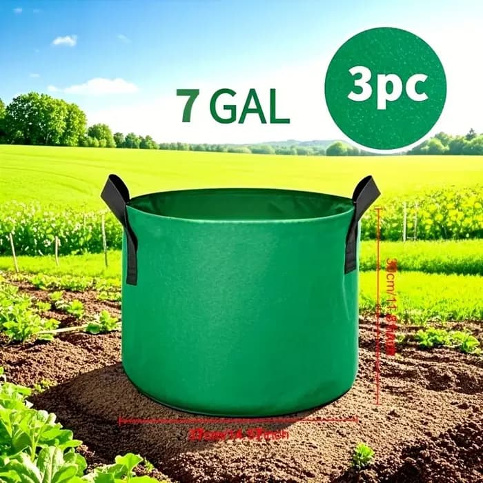 Sacs de culture en feutre vert 3/5/7 gallons pour plantes, pots de plantation à aération forte pour le jardinage, maintien de l'humidité