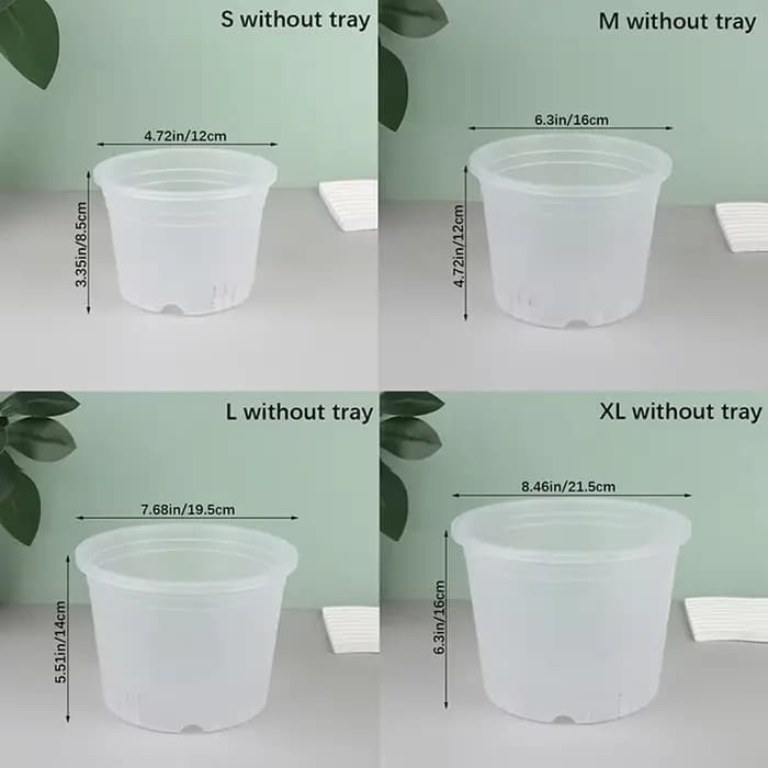 Pot d'orchidée rond Transparent avec/sans plateau
