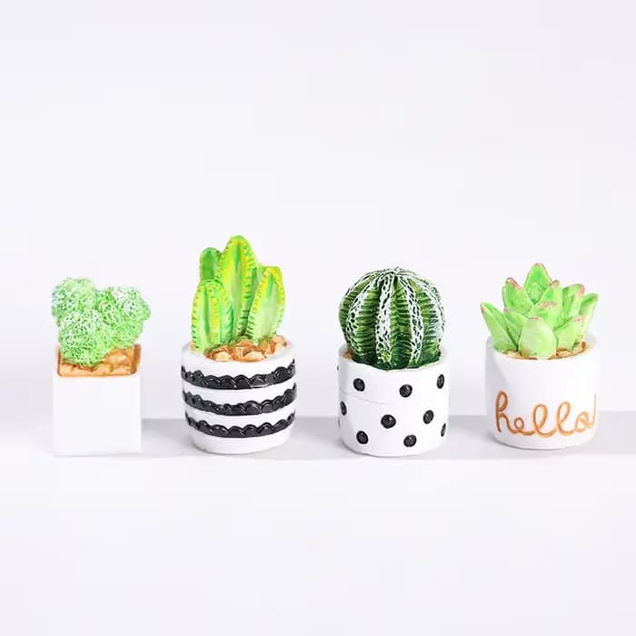 4 pièces/ensemble de Mini ornements succulents en pot, plantes en pot de plantes de Cactus mignonnes