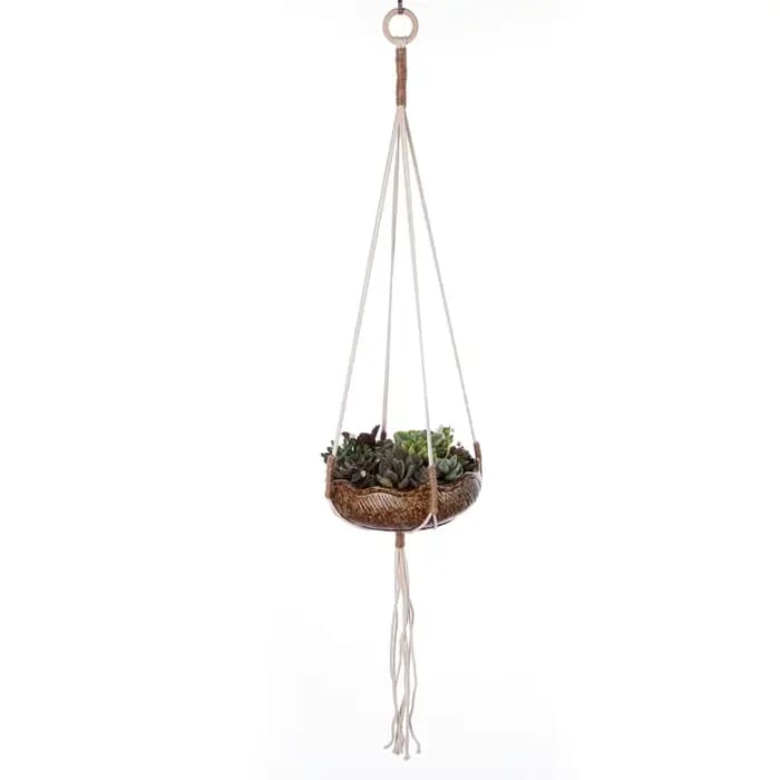 Cintre pour plantes en macramé, panier de jardinière suspendu d'intérieur, corde en coton tissée, Po