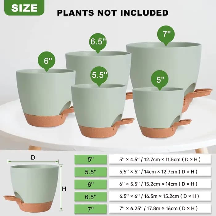 Pots de plantes d'intérieur à arrosage automatique, jardinières avec trou de proximité, pot de plant