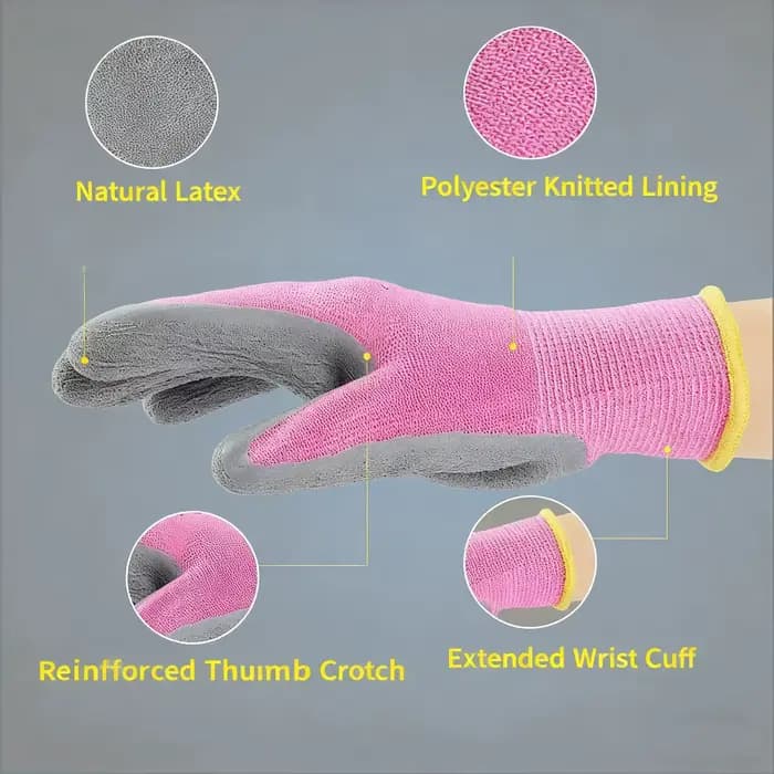 Gants de travail de jardin imperméables et durables pour enfants