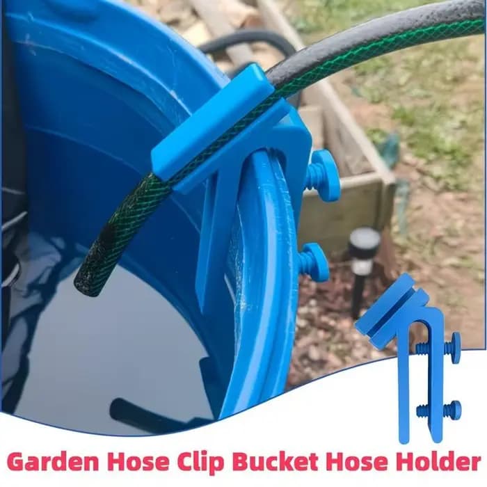 Support de tuyau d'arrosage avec clip de fixation efficace pour un rangement sécurisé du tuyau sur le rebord du seau en jardinage domestique