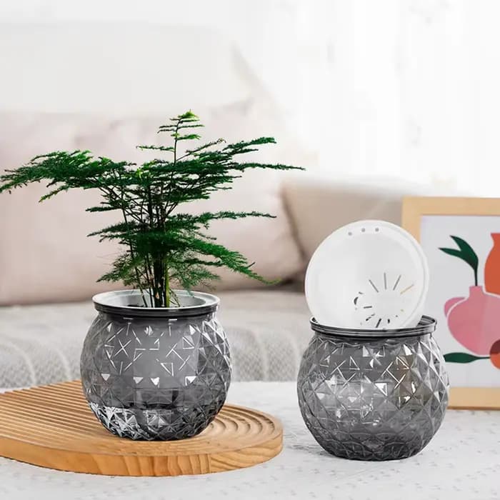 Pot de jardinière à arrosage automatique avec aquarium, Mini Pot Transparent pour plantes, système d