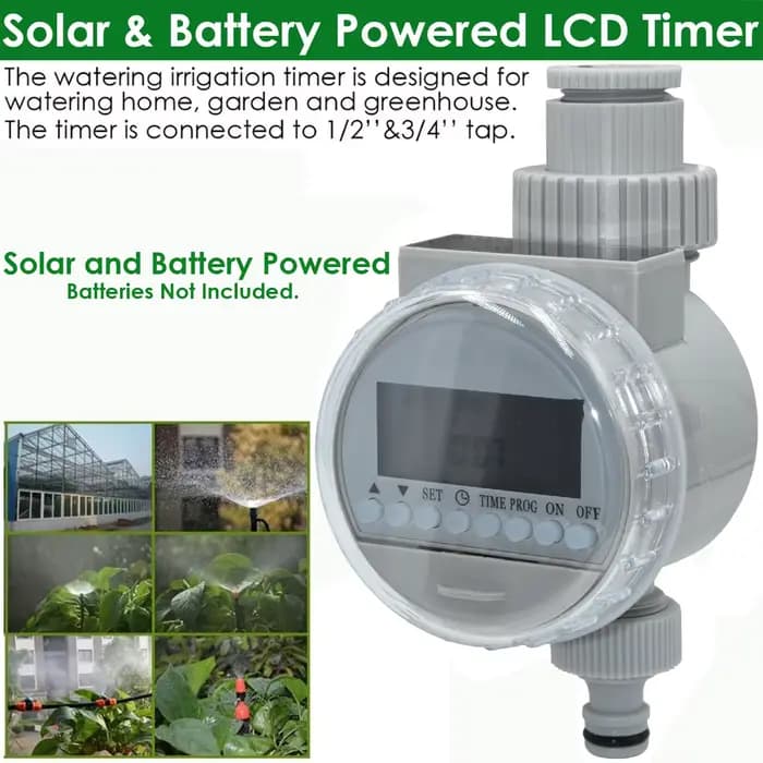 Minuterie solaire et batterie 62, contrôleur d'électrovanne d'irrigation, étanche, économie d'énergi