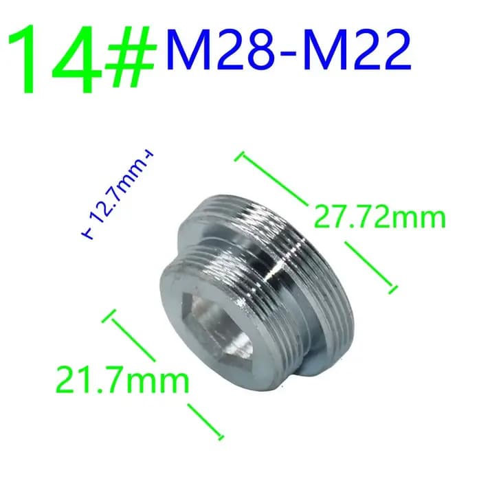 Argent 1/2 "M16 M17 M18 M19 M20 M22 M24 M28 M32 connecteur de filetage en laiton pour Conversion de robinet réparation