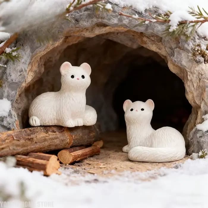 3 pièces de figurines miniatures de frettes mignonnes de dessin animé, décoration de maison DIY, miniatures de bureau Kawaii, accessoires d'ornement, artisanat, cadeaux pour enfants