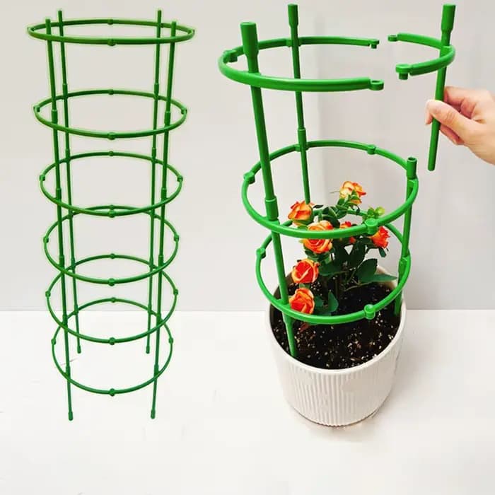 Supports de plantes à 3/6/10 couches, piquets de soutien ronds, anneaux de support pour plantes, cag