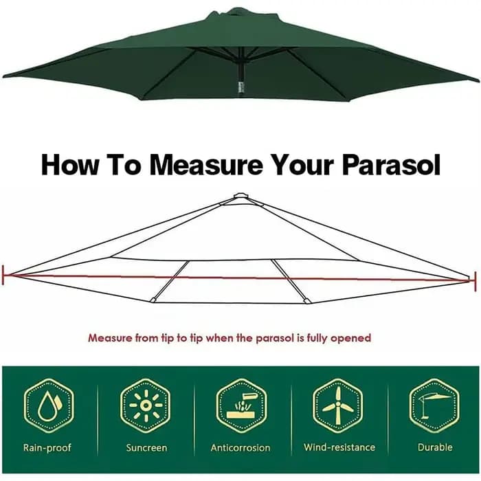 2/2.7/3m Protection UV Parasol Parasol Parapluie De Jardin De Couverture de Couverture De Parapluie